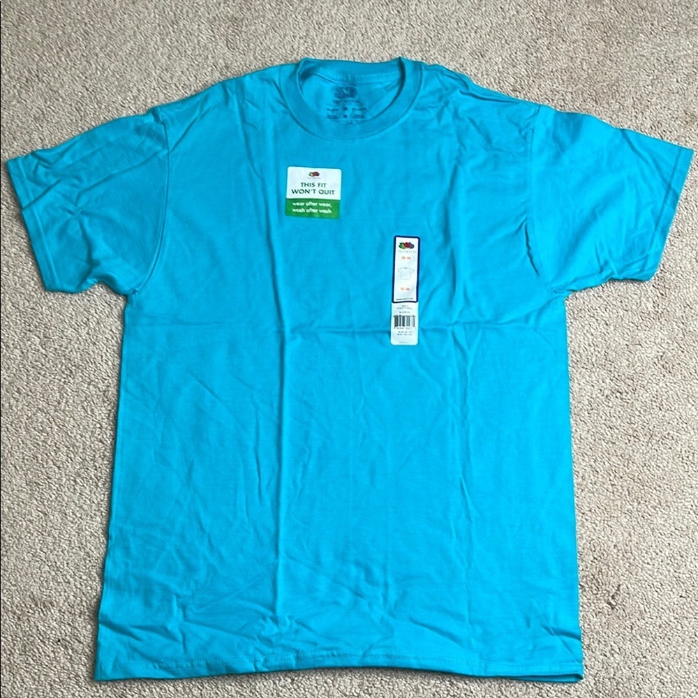 Vibrant Blue Short Sleeve Tee with Crew Neck